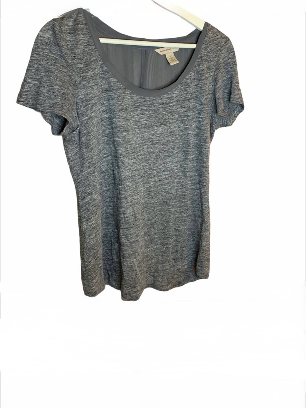 Banana Republic heritage piped linen tee s heather